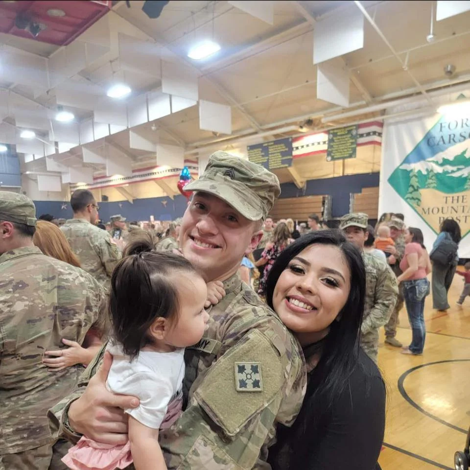 The husband-and-wife owners of North Salt Lake Party Rentals with their daughter